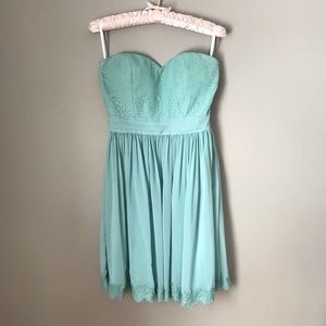 Sea Foam Green Blue Sweetheart Bridesmaid Dress